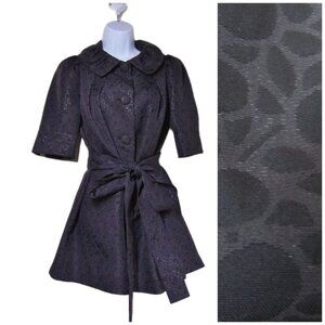 ANNA SUI Dolly Girl Twee Cottagecore Fairy  Purple Swing Japan Dress Coat 2 S